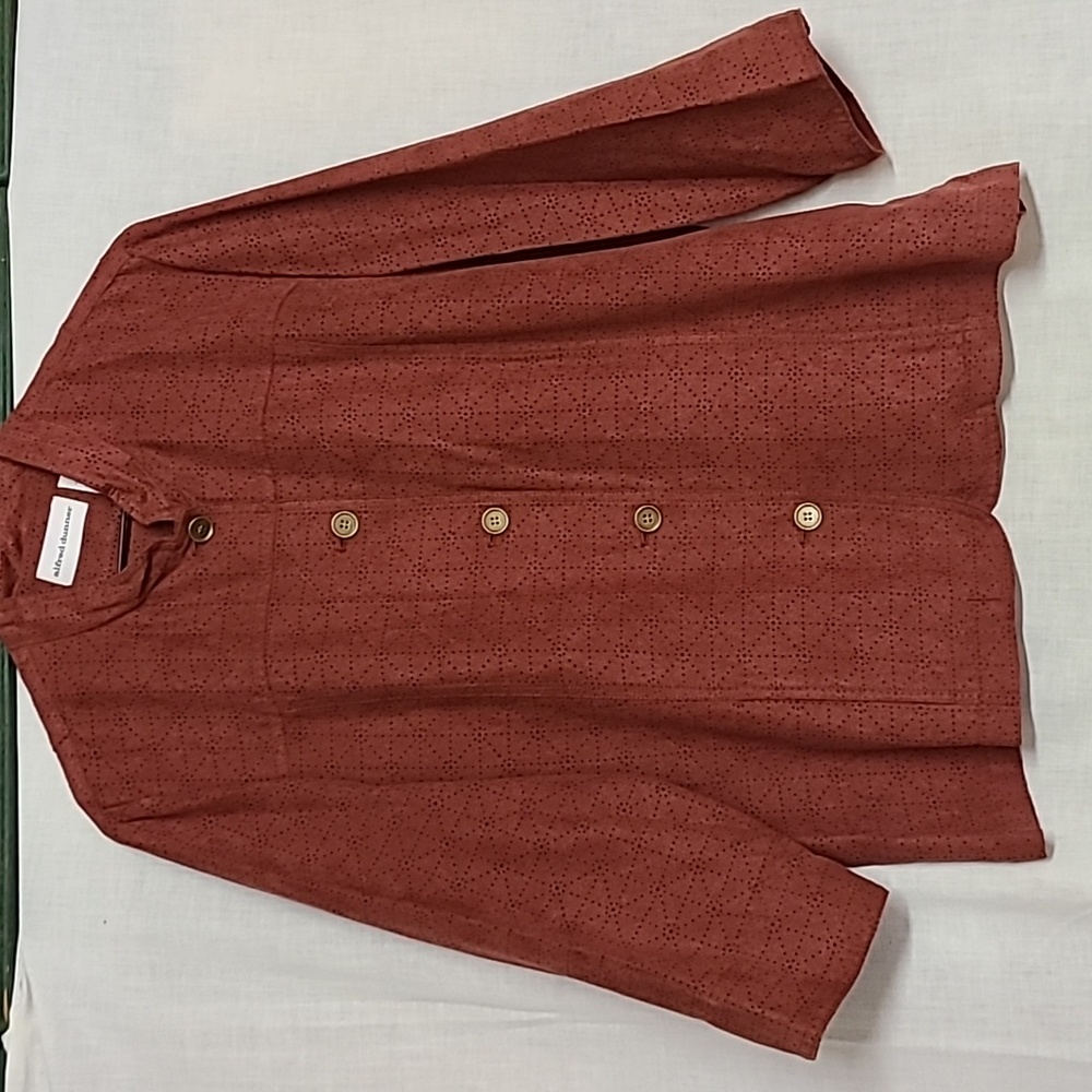 Eyeletted Tunic Button Down Shacket Vintage Alfred Dunner Sz 16